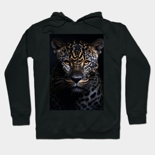 Mystical Black Leopard Gaze Hoodie